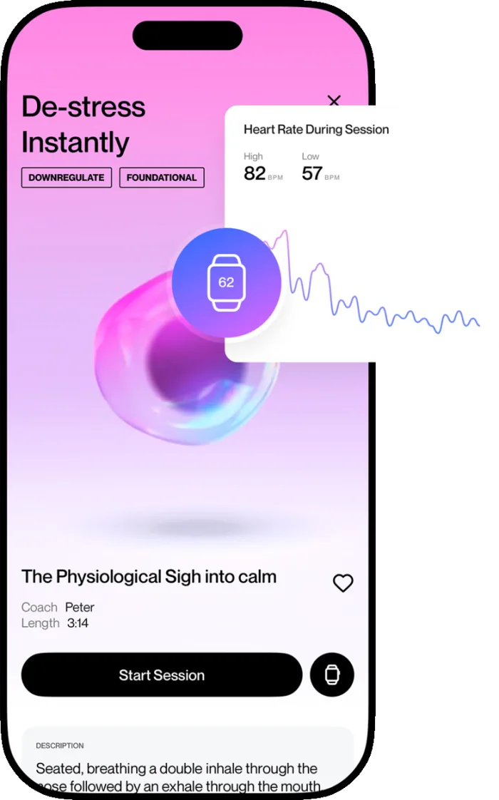 Heart rate during a session